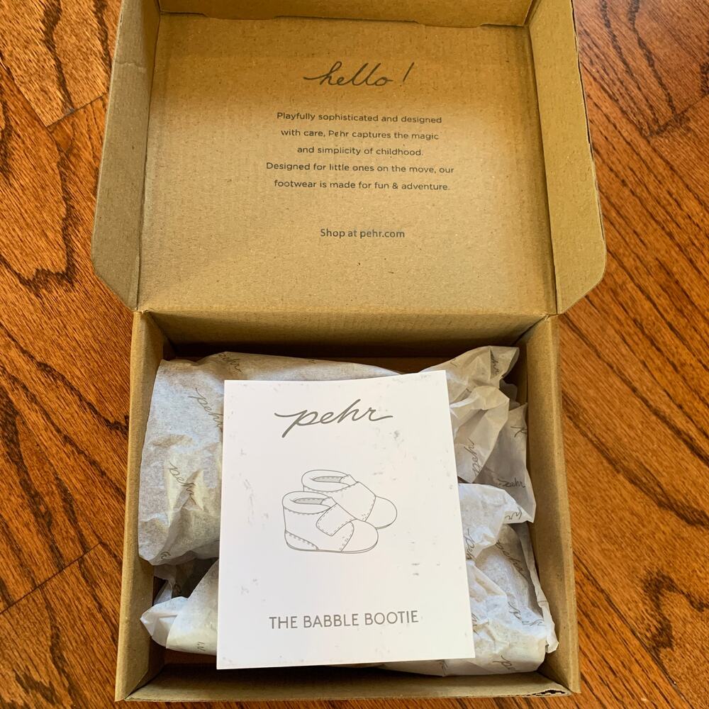 BNIB Pehr Babble Booties Suede Booties Shoes | Stone | 0-3 months